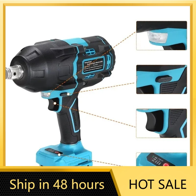 Power Tools Cordless - Аккумуляторный бесщеточный ударный гайковерт Heimerdinger 1600N