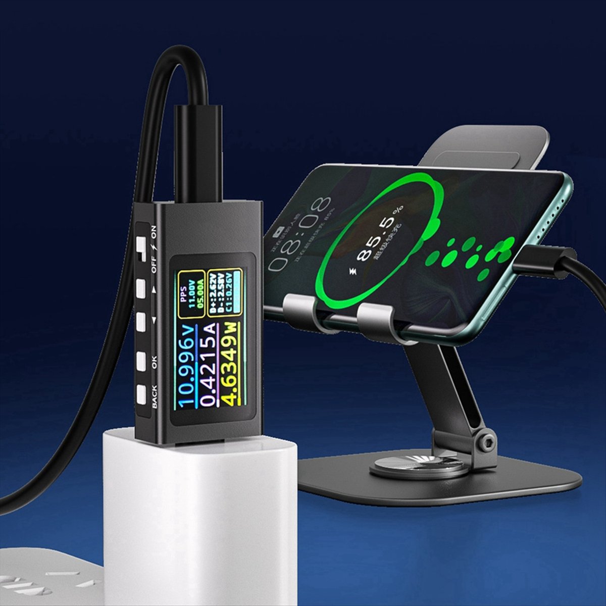 Power Tools Display - BaoBao-KWS-X1 Измеритель мощности Type-C Тестер Многофункциональный