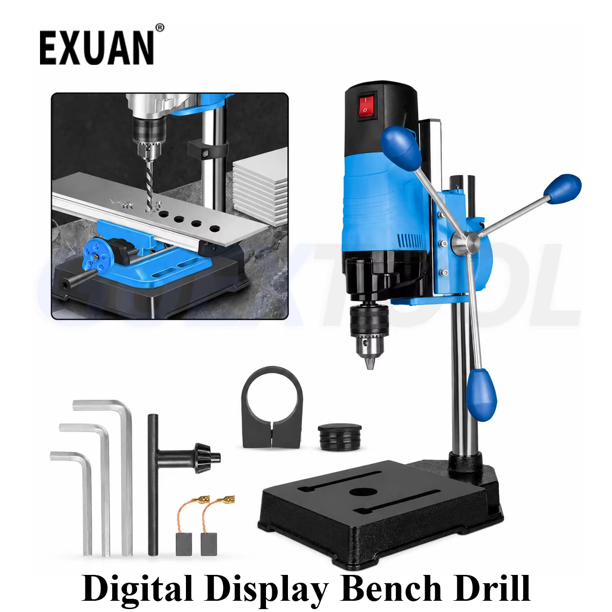 Power Tools Display - Цифровая настольная дрель-станок 1200 Вт, высокомощная,
